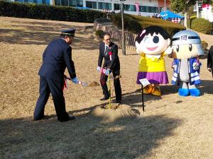 12.3玉野市消防本部70周年記念植樹式