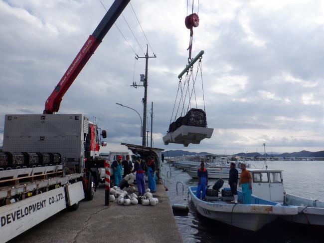 小型貝殻ブロック積載