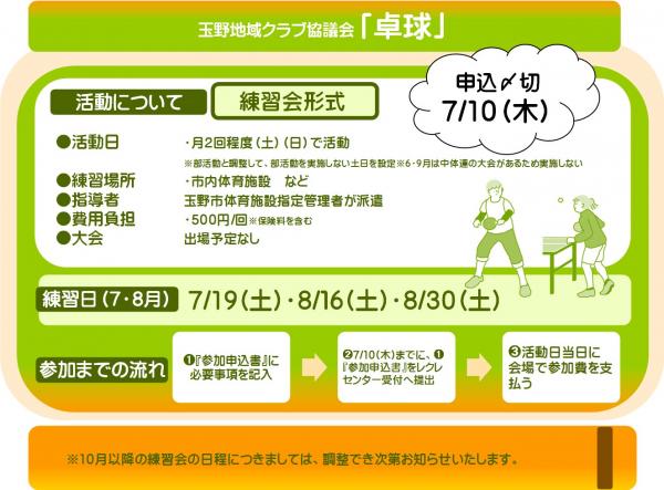 卓球（パンフレット）