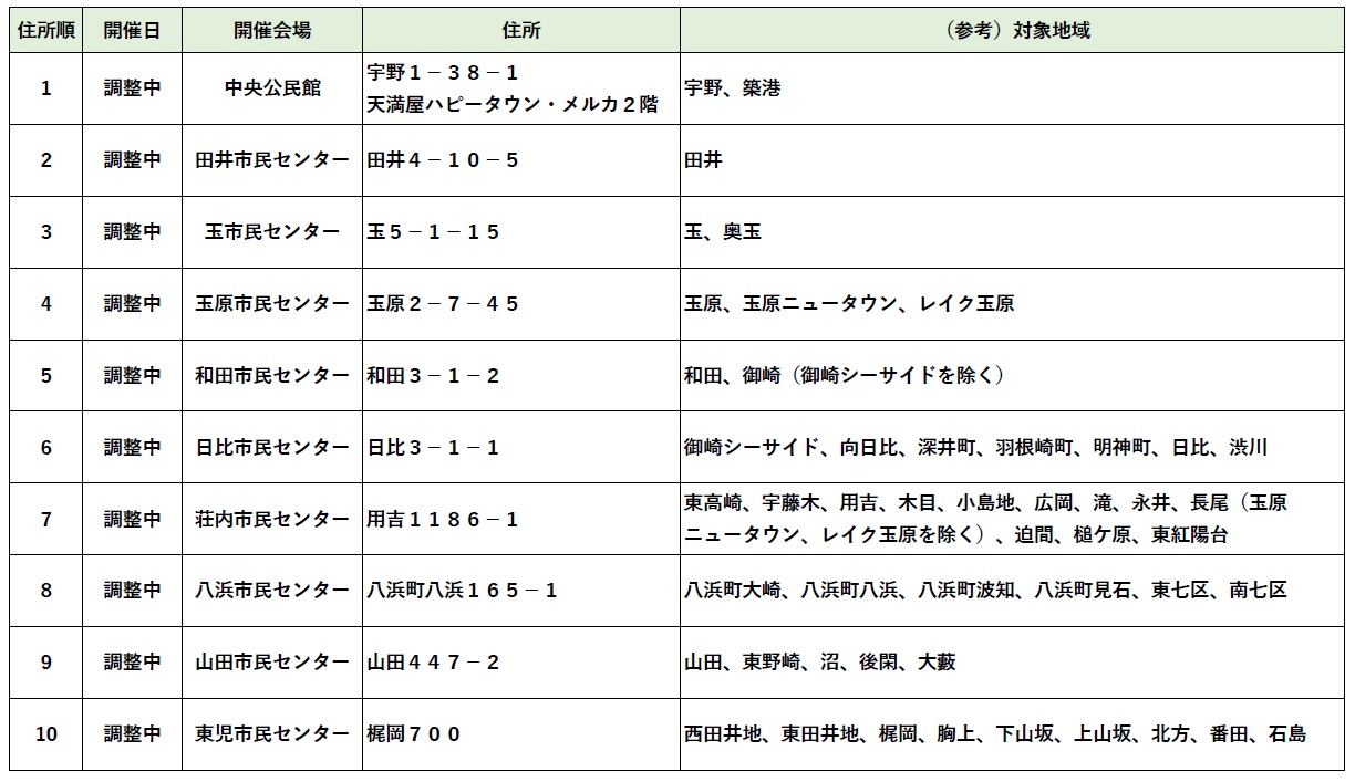 日程表