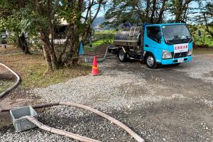 八代水源地での注水