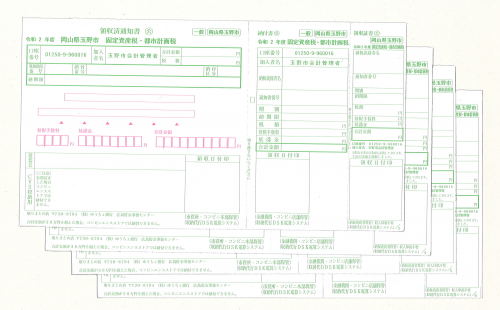 １期から４期の固定資産税をまとめて納付される場合は４枚の納付書すべてを使用してください。